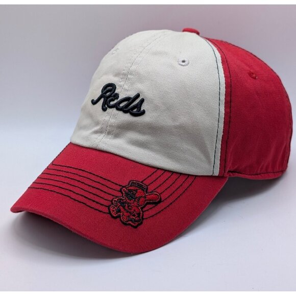 Cincinnati Reds Hat Strap Back Cap Fan Fav Baseball MLB Ohio Mr Redlegs Mascot - Picture 1 of 4